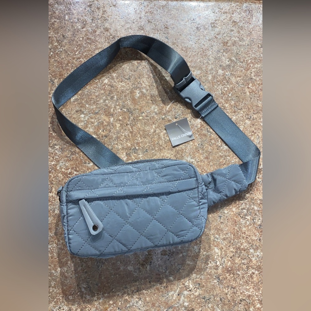 Quilted Gray Belt Bag